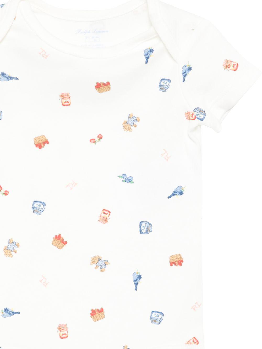 Set due tutine per neonato Polo Ralph Lauren Kids bianche con stampa orsetto 310A12847 001 Ralph Lauren kids