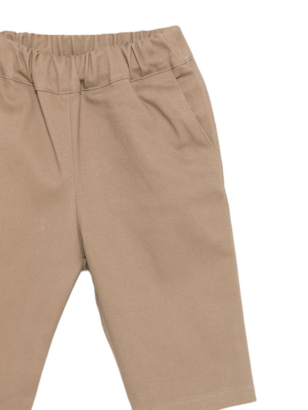 Pantaloni per neonato Douuod Kids marroni con due tasche posteriori con patta DZ6060 G0073 343 DOUUOD KIDS