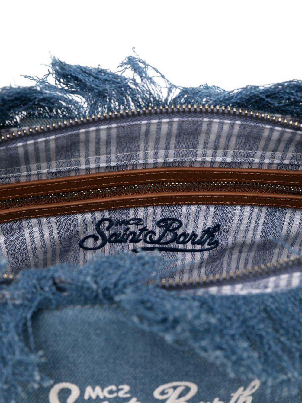 Borsa City Medium MC2 Saint Barth in denim con frange CBMF001 00436L MC2 ST. BARTH KIDS