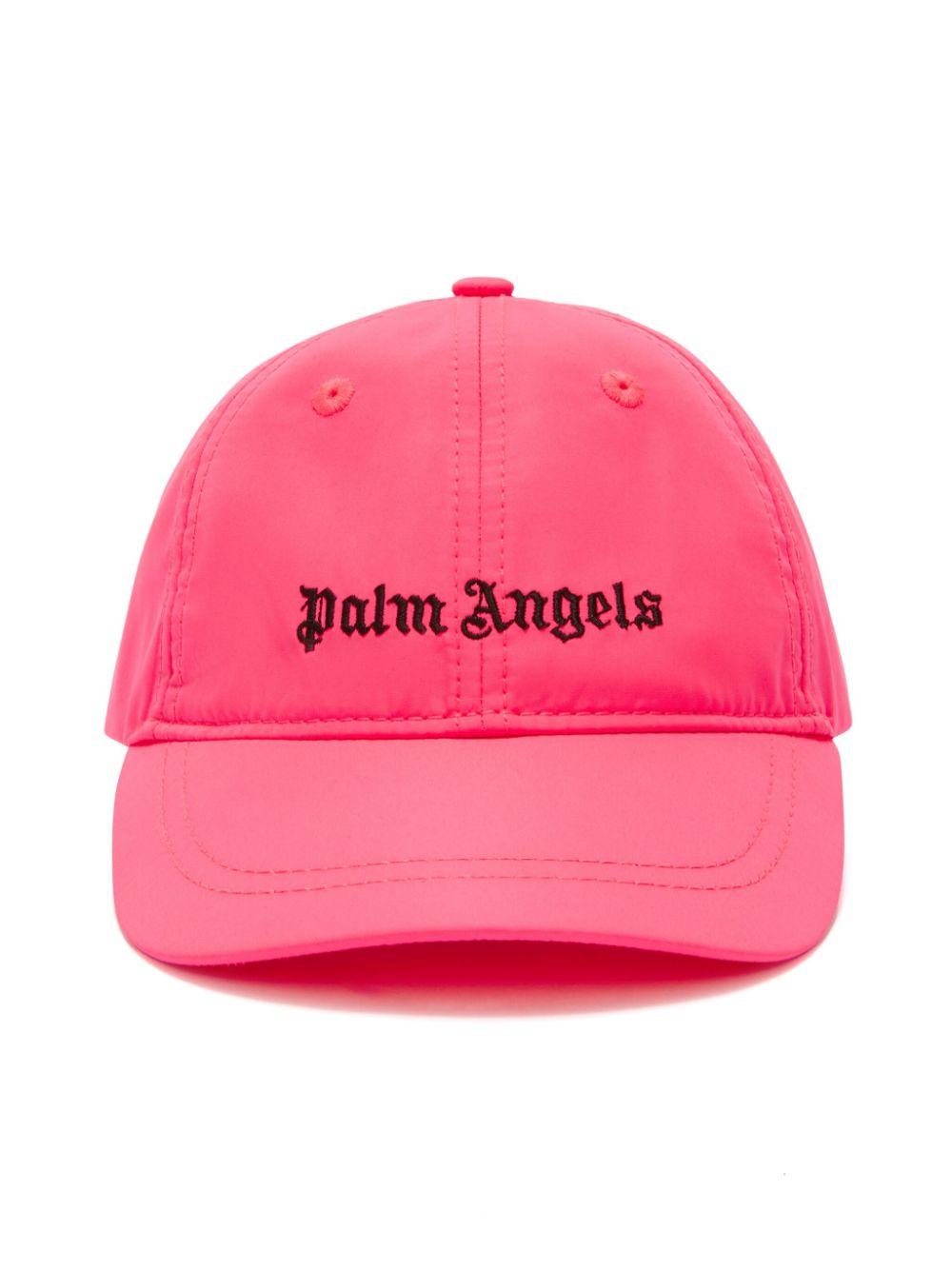 Cappello da baseball con logo per bambina Palm Angels Kids fucsia con tesa curva PGLB001S25FAB001 6810 PALM ANGELS KIDS