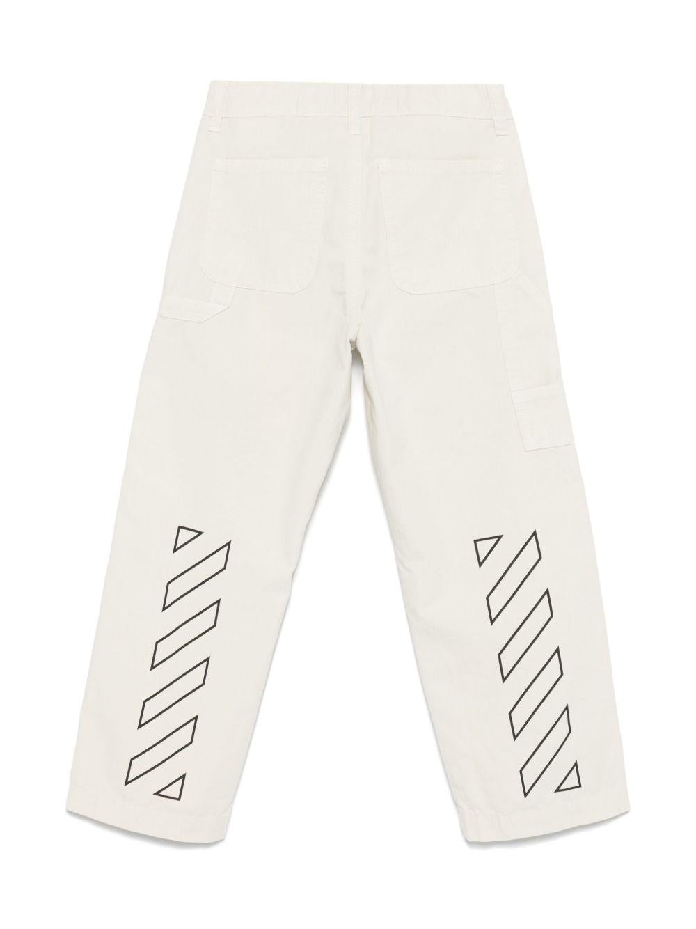 Pantaloni con logo per bambino Off-White Kids grigio con passanti OBCA009S25FAB001 0510 OFF WHITE KIDS