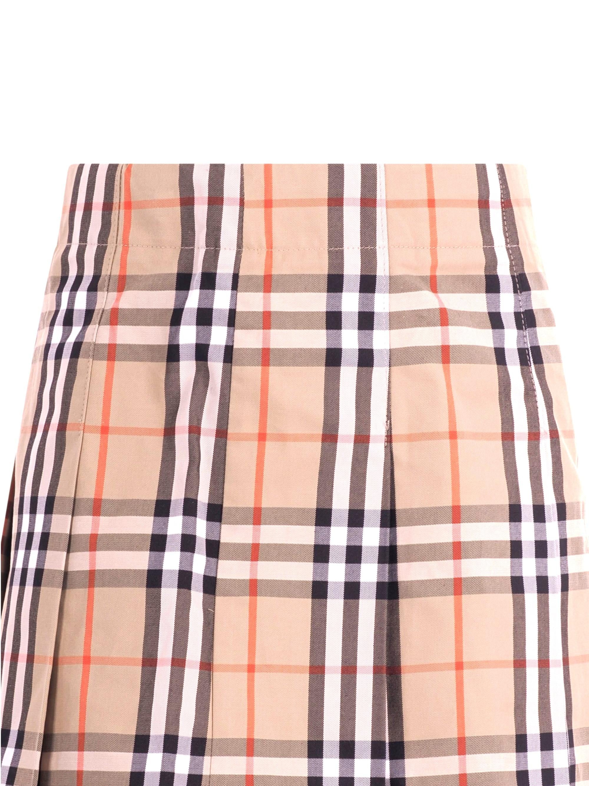 Gonna per bambina Burberry Kids beige con motivo a quadri 8117155 B9368 BURBERRY KIDS
