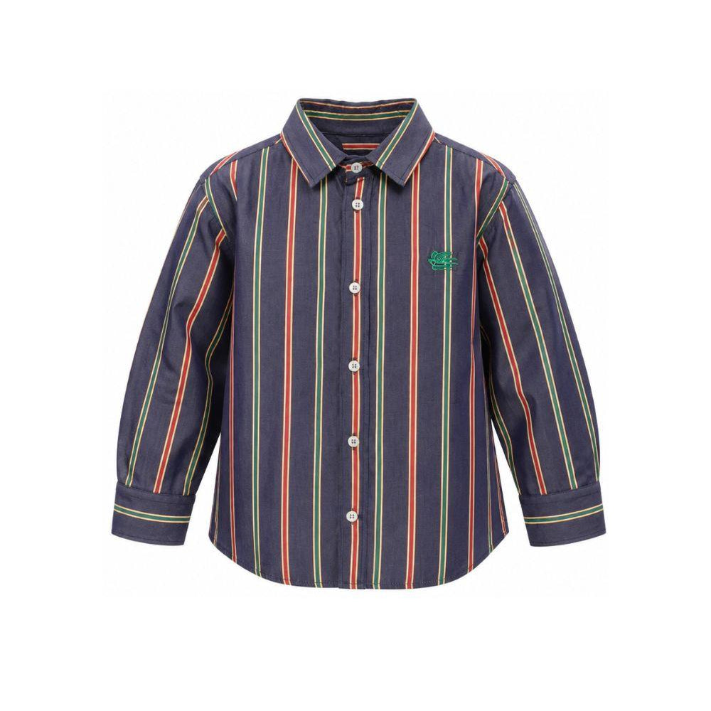 Camicia Pegaso per bambino Etro Kids blu con motivo a righe GZ5H10 P0622 617VE ETRO KIDS