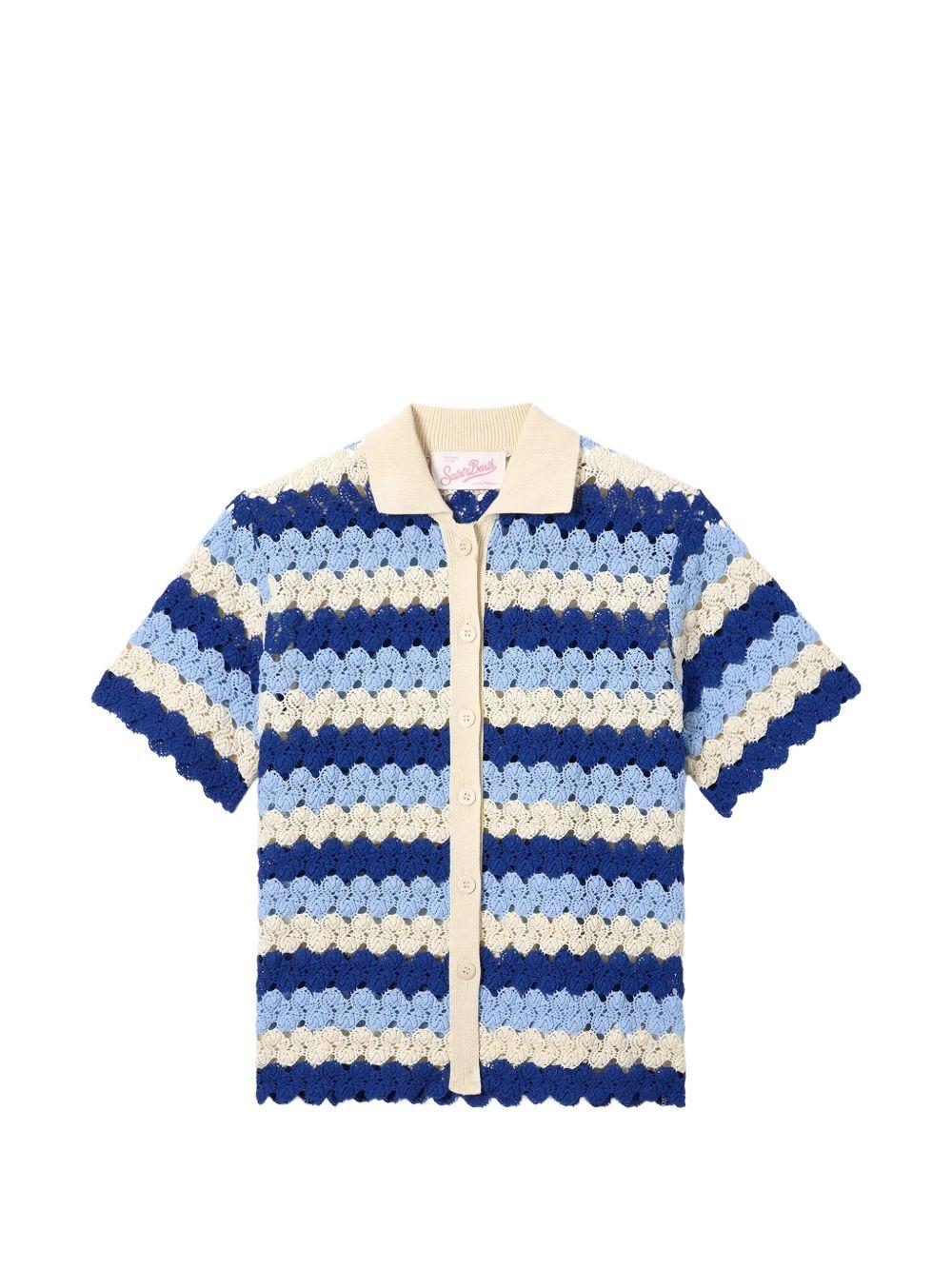 T-shirt per donna MC2 Saint Barth multicolore con colletto stile polo MOE0001 00585L MC2 ST. BARTH
