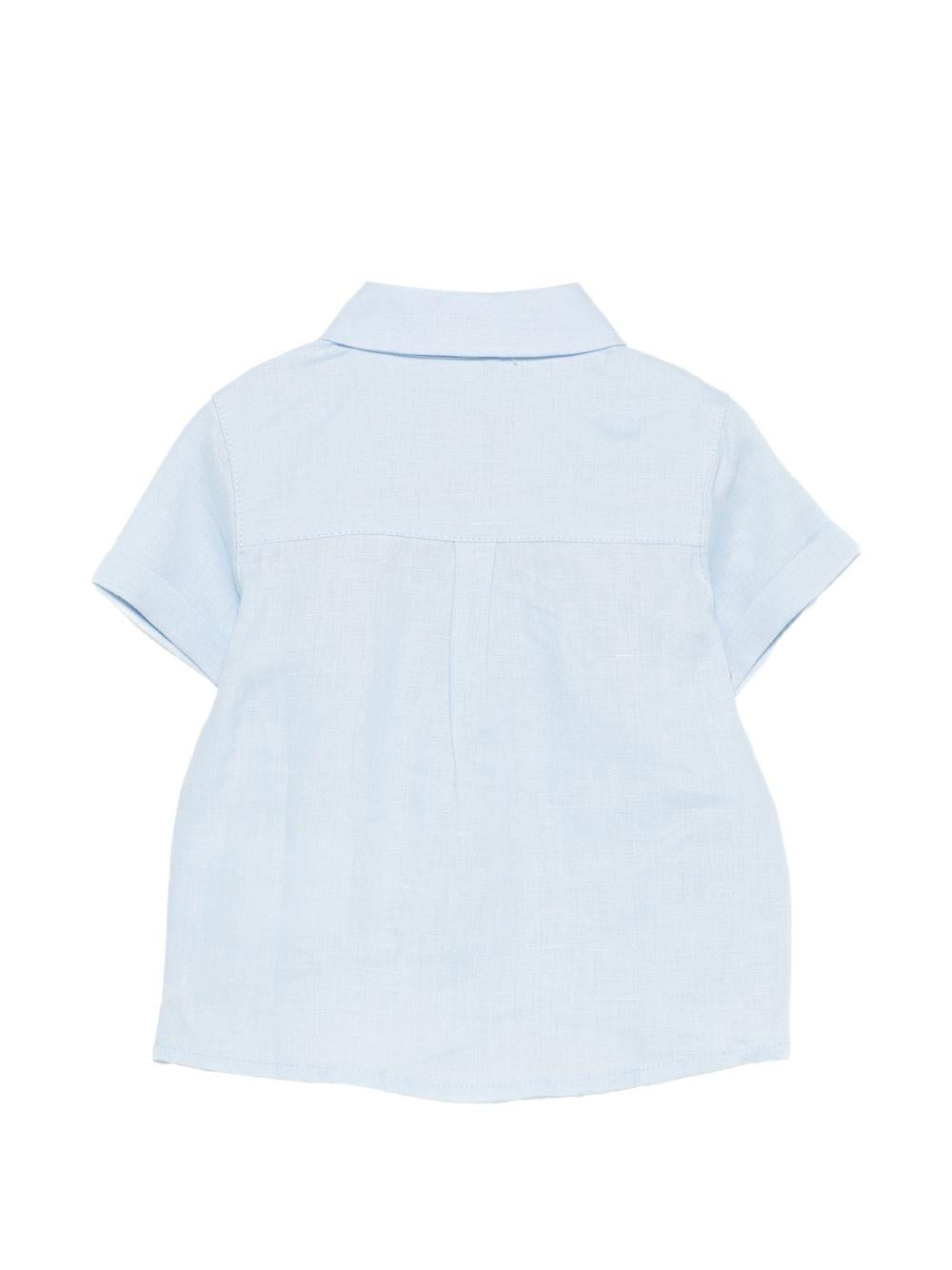 Camicia per neonato Tartine Et Chocolat azzurra con logo ricamato sul davanti CC12011 44 TArtine & Chocolat KIDS