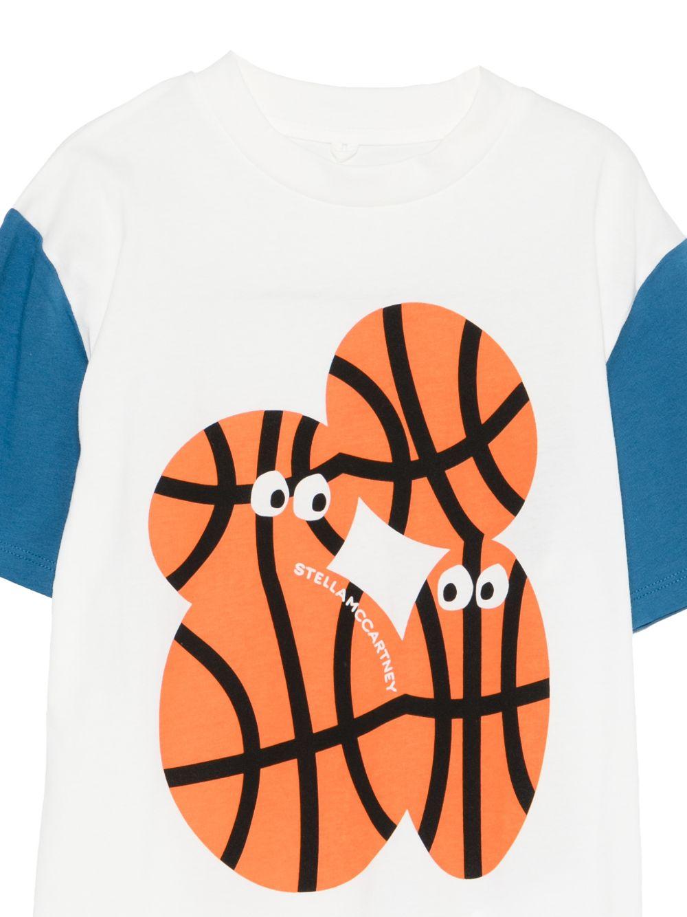 T-shirt per bambino Stella McCartney Kids bianco con maniche a contrasto TY8R31 Z0434 101 STELLA McCARTNEY KIDS