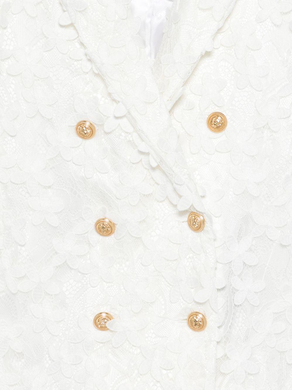 Blazer per bambina Balmain Kids bianco con chiusura a doppiopetto BY2A74 U0263 100 BALMAIN KIDS