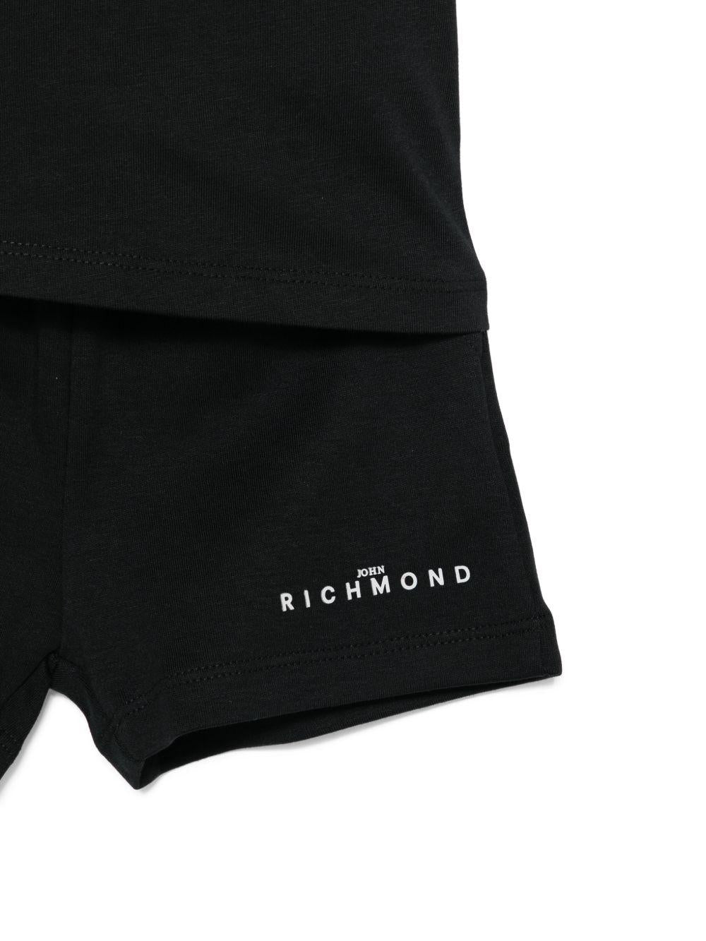 Completo t-shirt e shorts per neonati John Richmond Junior nero con dettaglio logo RIP26006CJ BLACK JOHN RICHMOND KIDS