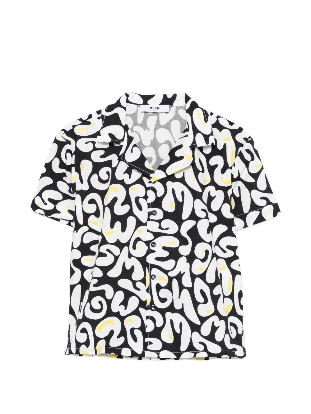 Camicia per bambino MSGM Kids multicolore con stampa logo all-over S6MSJBSI256 110 MSGM KIDS