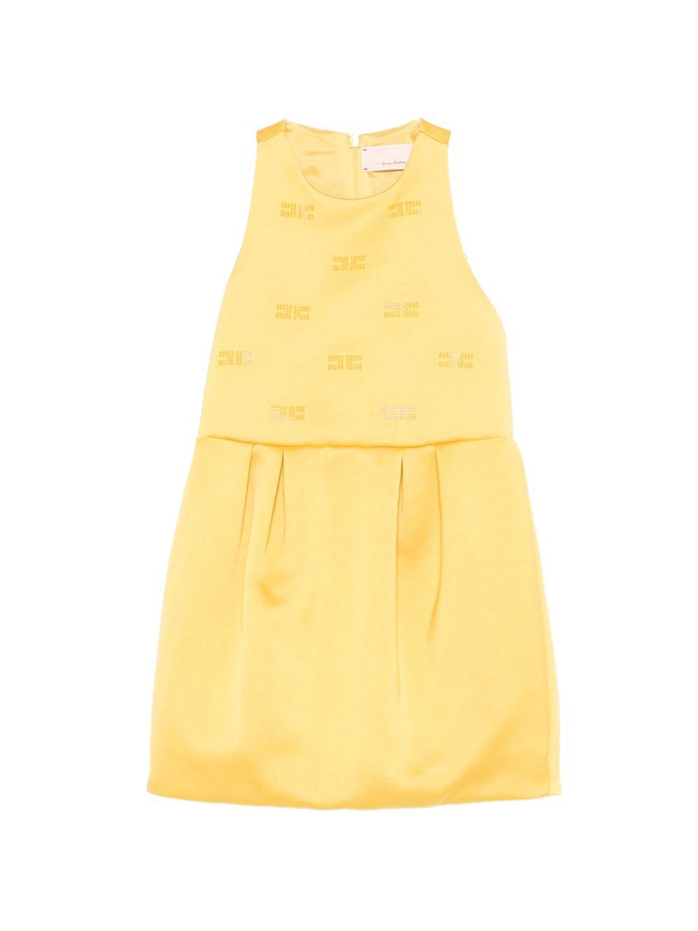 Abito per bambina Elisabetta Franchi La Mia Bambina giallo con decorazione logo EFAB6670RA016 2033 ElISABETTA FRANCHI KIDS
