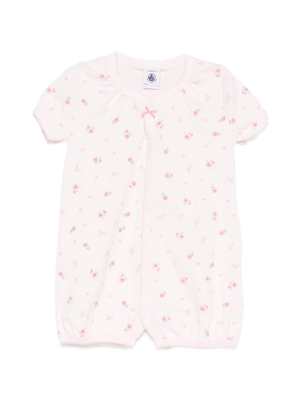 Tutina per neonata Petit Bateau rosa con stampa floreale A0FET 01 PETIT BATEAU