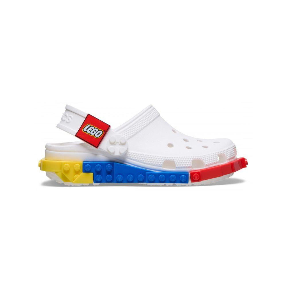 Ciabatte per bambini Crocs Kids x Lego bianche con design mattoncini 211874 WHI CROCS KIDS