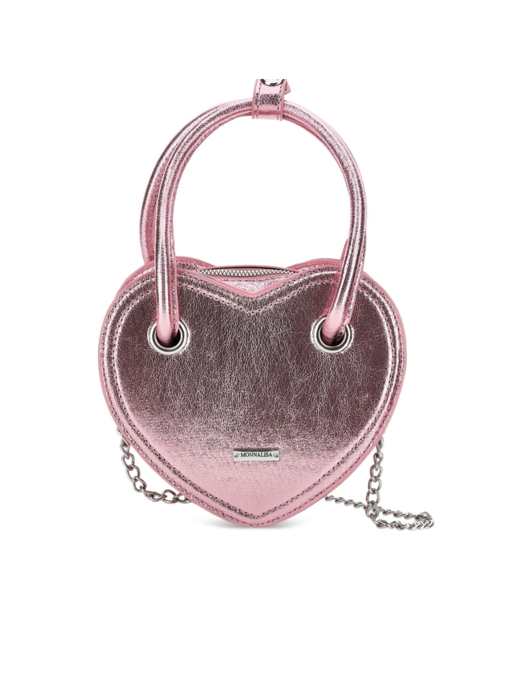 Borsa a mano per bambina Monnalisa rosa a forma di cuore 17F003 6073 0090 MONNALISA