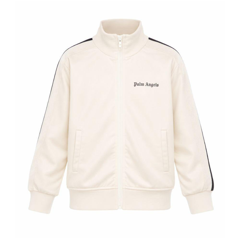 Felpa per bambino Palm Angels Kids bianco crema con dettagli a righe laterali PBBD002S26FAB001 092 PALM ANGELS KIDS