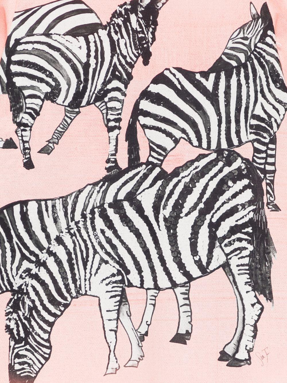 Abito per bambina Stella Jean Kids rosa con stampa grafica zebre SS26SJA608 G002 STELLA JEAN KIDS