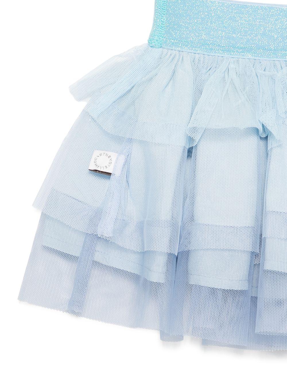 Gonna per neonata Stella McCartney Kids azzurra con design a strati TY7021 Z1119 999 STELLA McCARTNEY KIDS