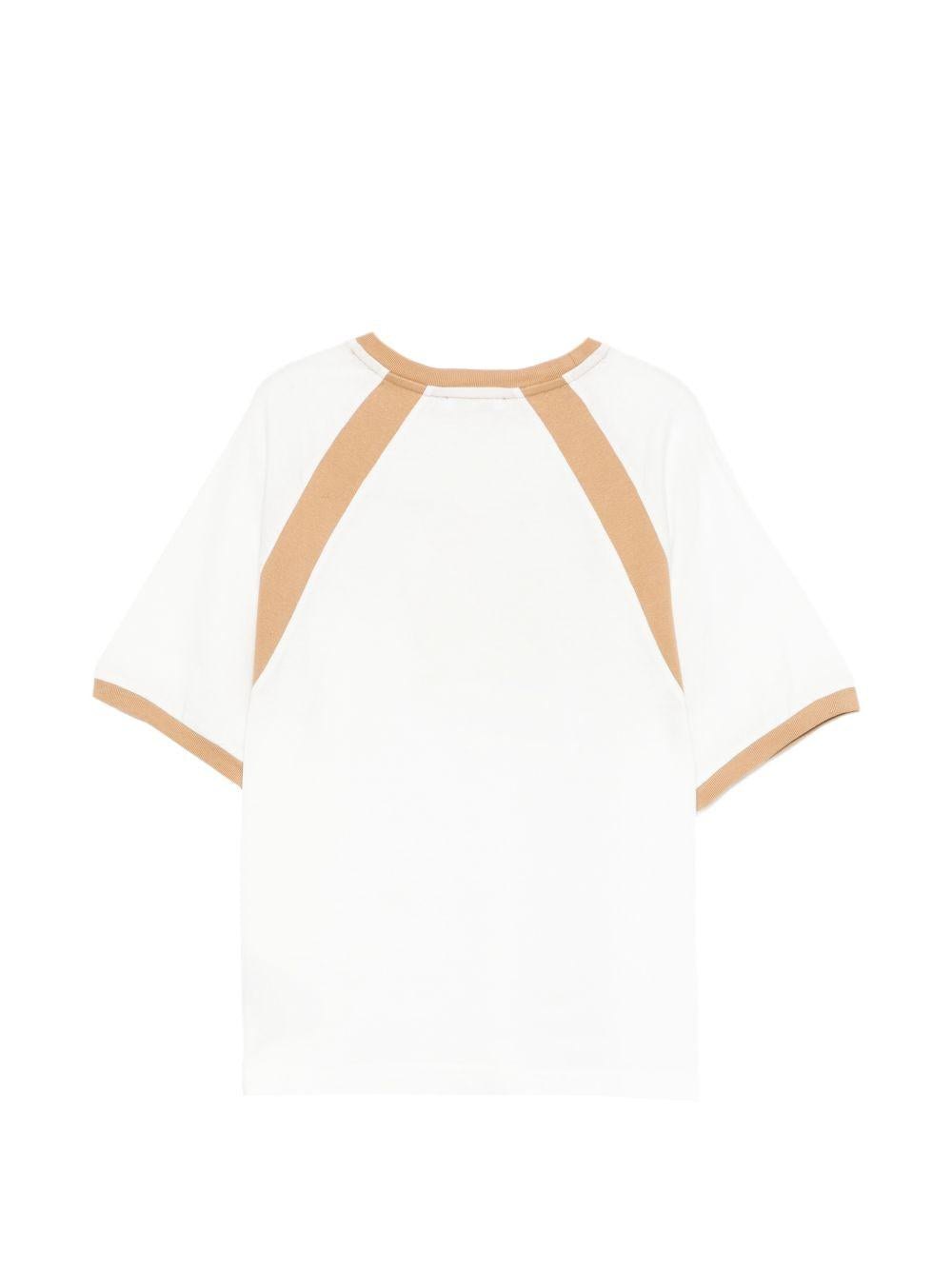 T-shirt per bambino Dolce & Gabbana Kids bianca con inserti beige L4JTJM G7PRH W0111 DOLCE & GABBANA KIDS
