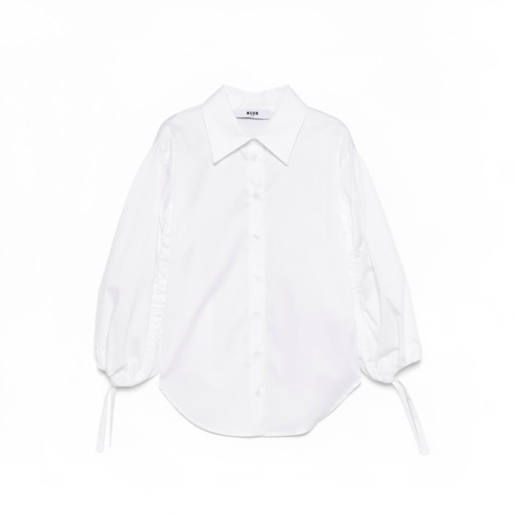 Camicia per bambina MSGM Kids bianca con colletto classico S6MSJGSI084 001 MSGM KIDS