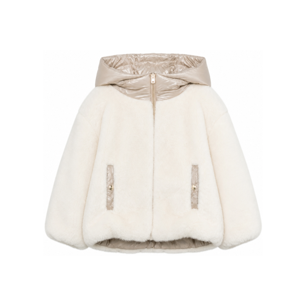 Giubbino per bambina Herno Kids beige con cappuccio imbottito GC000060G12630 1000 HERNO KIDS