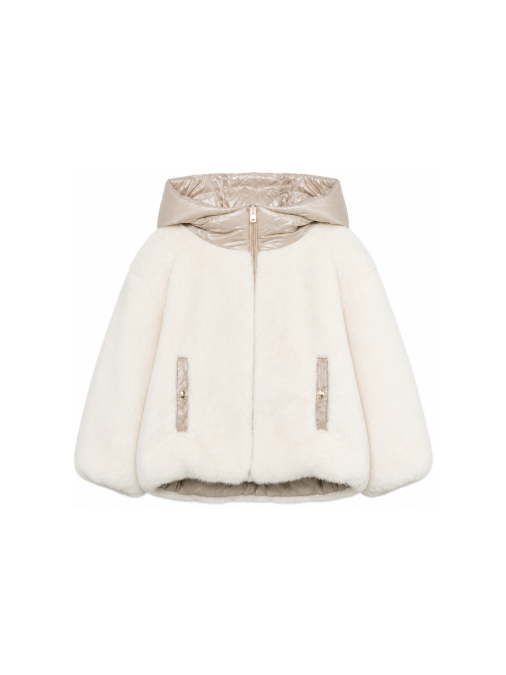 Giubbino per bambina Herno Kids beige con cappuccio imbottito GC000060G12630 1000 HERNO KIDS