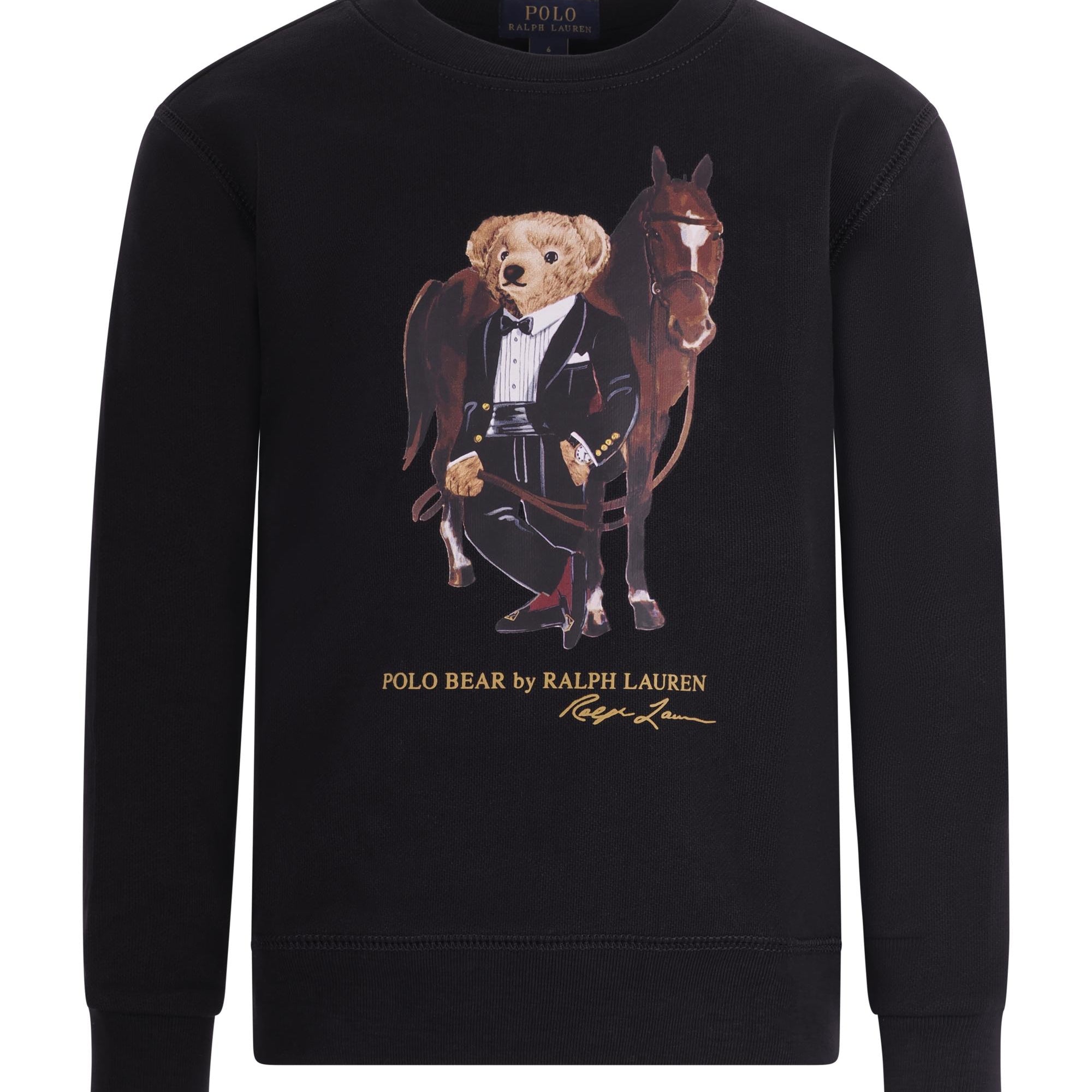 Felpa per bambino Polo Ralph Lauren Kids nera con stampa Polo Bear sul davanti 322A10261 001 Ralph Lauren kids