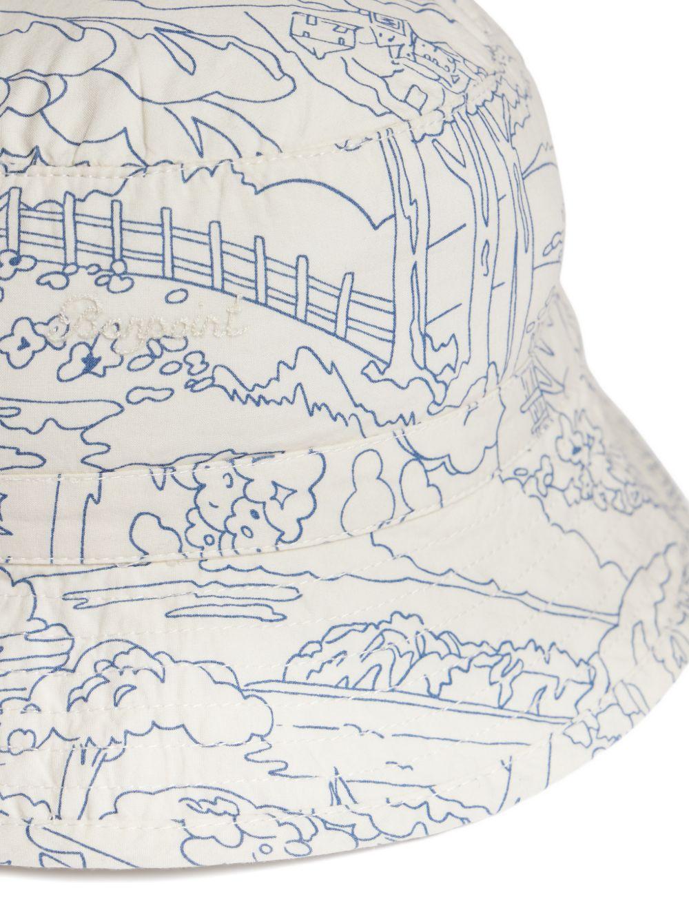 Cappello bucket Piob per bambino Bonpoint blu inchiostro con stampa grafica S06YACW00002 677 BONPOINT KIDS