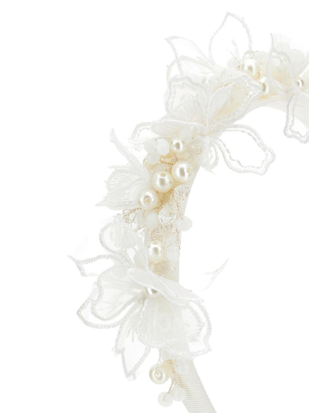 Cerchietto per capelli per bambina Monnalisa bianco con decorazione floreale 77G001 7772 0001 MONNALISA