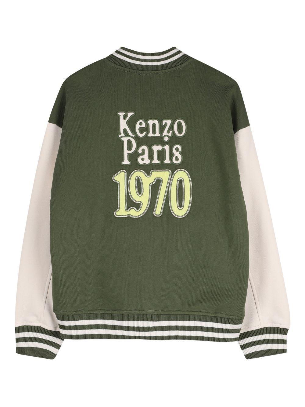 Giacca per bambino Kenzo Kids verde con design a inserti K61626 64B KENZO KIDS