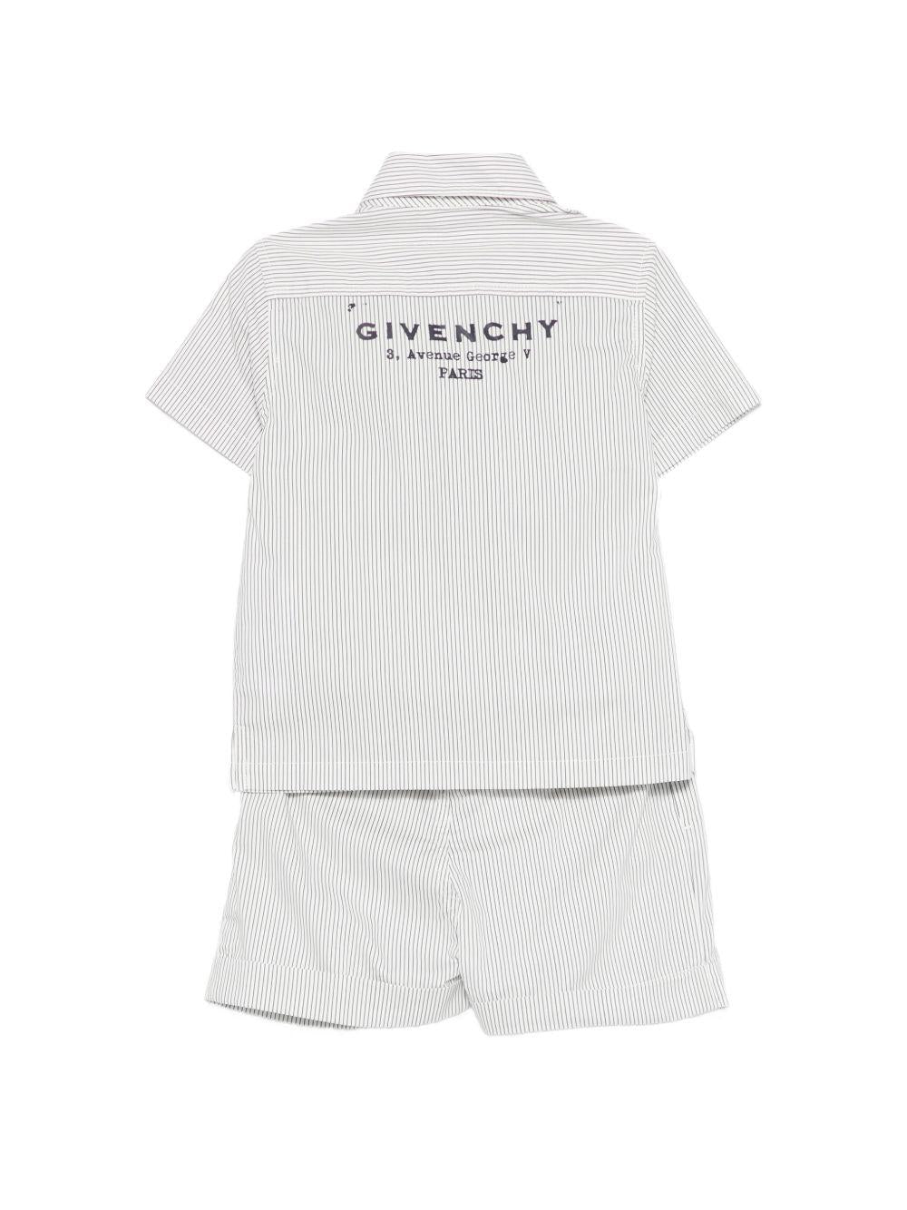 Set camicia e shorts per neonato Givenchy Kids bianco con design a righe H31189 N78 GIVENCHY KIDS