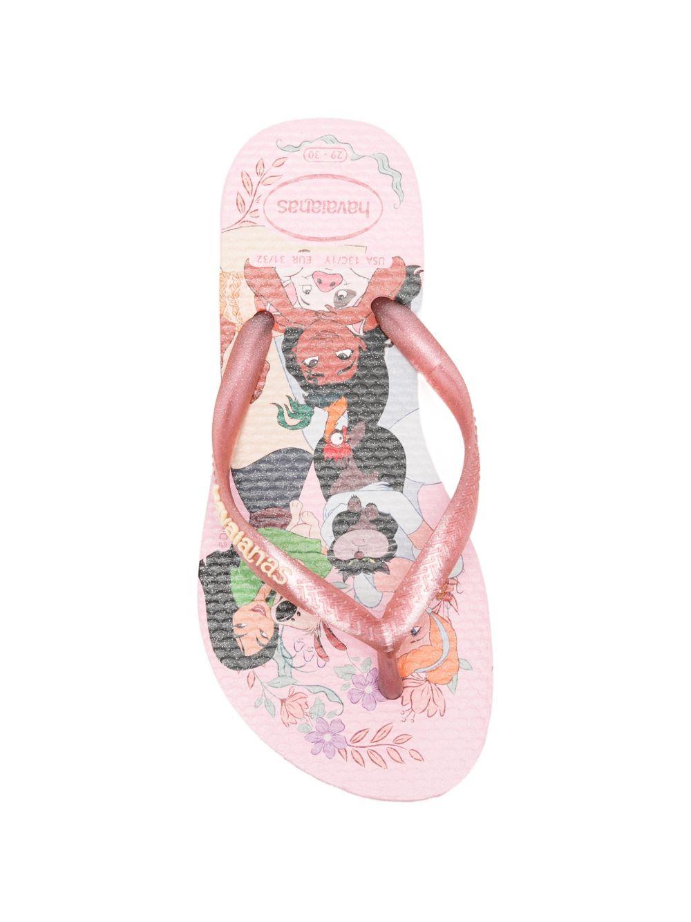 Infradito per bambina Havaianas Kids x Disney rosa con stampa grafica principesse 4123328 9898 HAVAIANAS KIDS