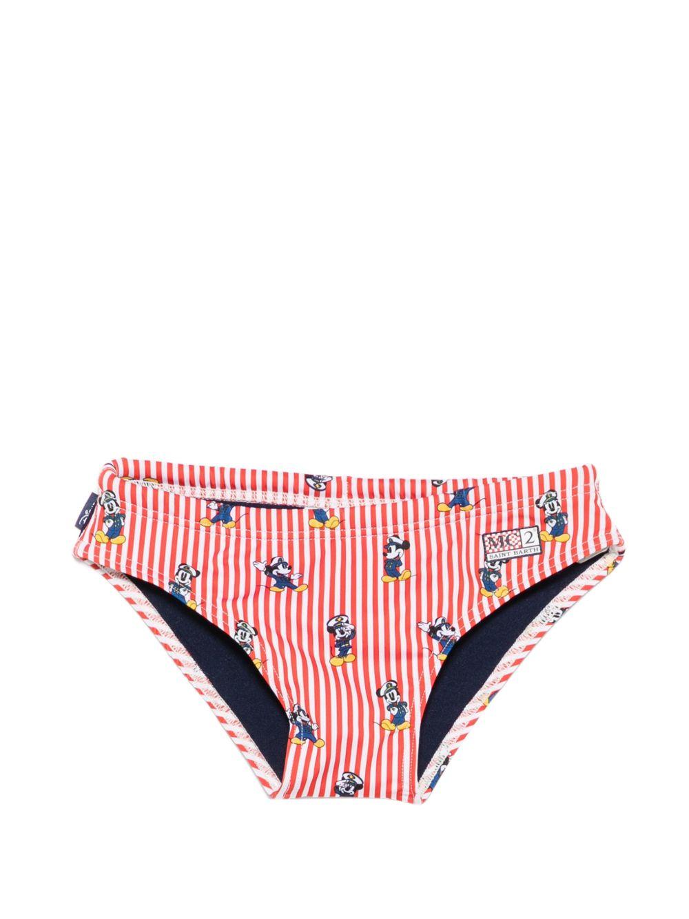 Slip da bagno per bambino MC2 Saint Barth Kids rosso con motivo a righe BIL0001 02834L MC2 ST. BARTH KIDS
