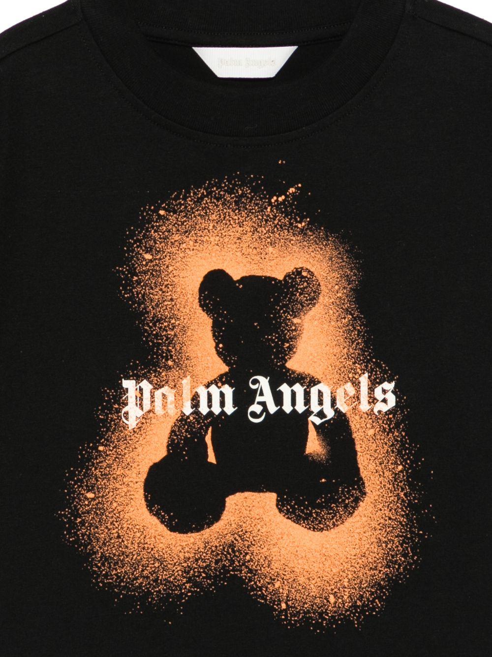 T-shirt per bambino Palm Angels Kids nera con stampa logo PBAA003S26JER006 110 PALM ANGELS KIDS