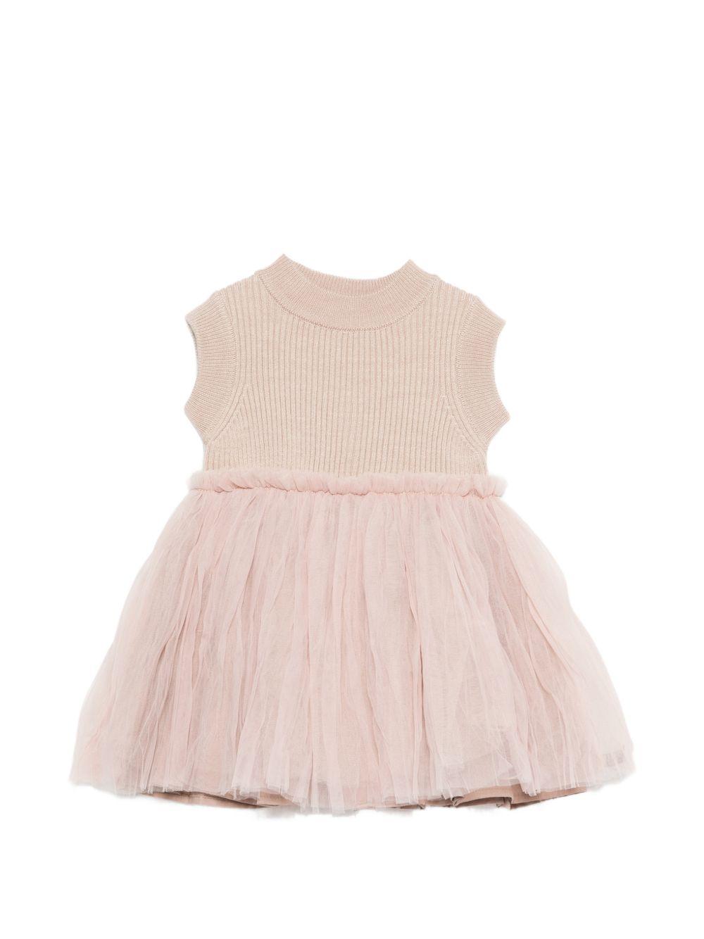 Abito Xewa per neonata Donsje rosa con tulle 4114500 00011 DONSJE KIDS