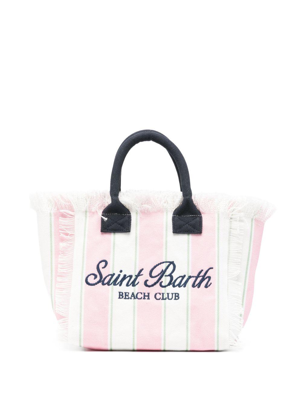 Borsa Colette MC2 Saint Barth bianca e rosa con motivo a righe COL0001 02598L MC2 ST. BARTH KIDS