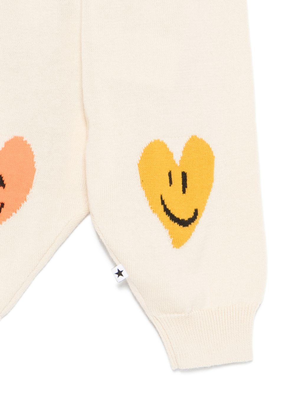 Pantaloni per neonato Molo bianco con stampa a cuore 6S26I208 9829 MOLO KIDS