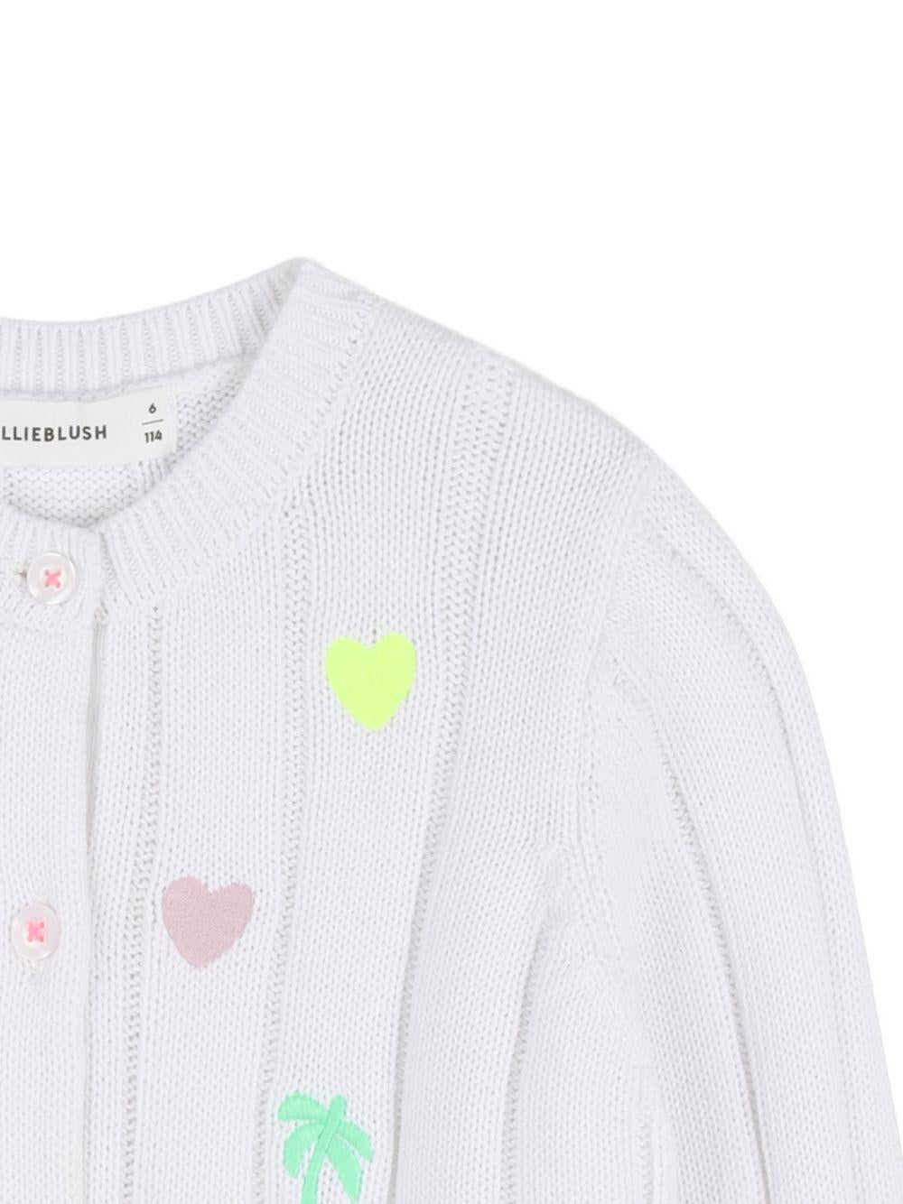 Cardigan per bambina Billieblush bianco con ricamo U21912 10P BILLIEBLUSH KIDS