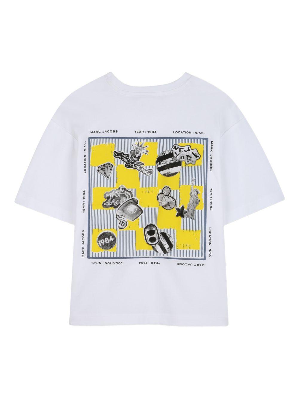 T-shirt per bambino The Marc Jacobs Kids bianca con stampa grafica sul retro W60761 10P THE MARC JACOBS KIDS