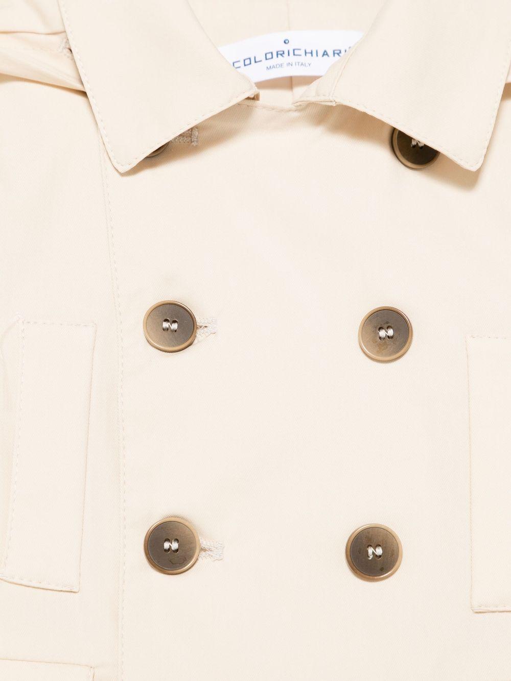 Giacca per neonato Colorichiari beige con cappuccio e dettaglio con pieghe a cannone MN148139 4795 20 COLORICHIARI