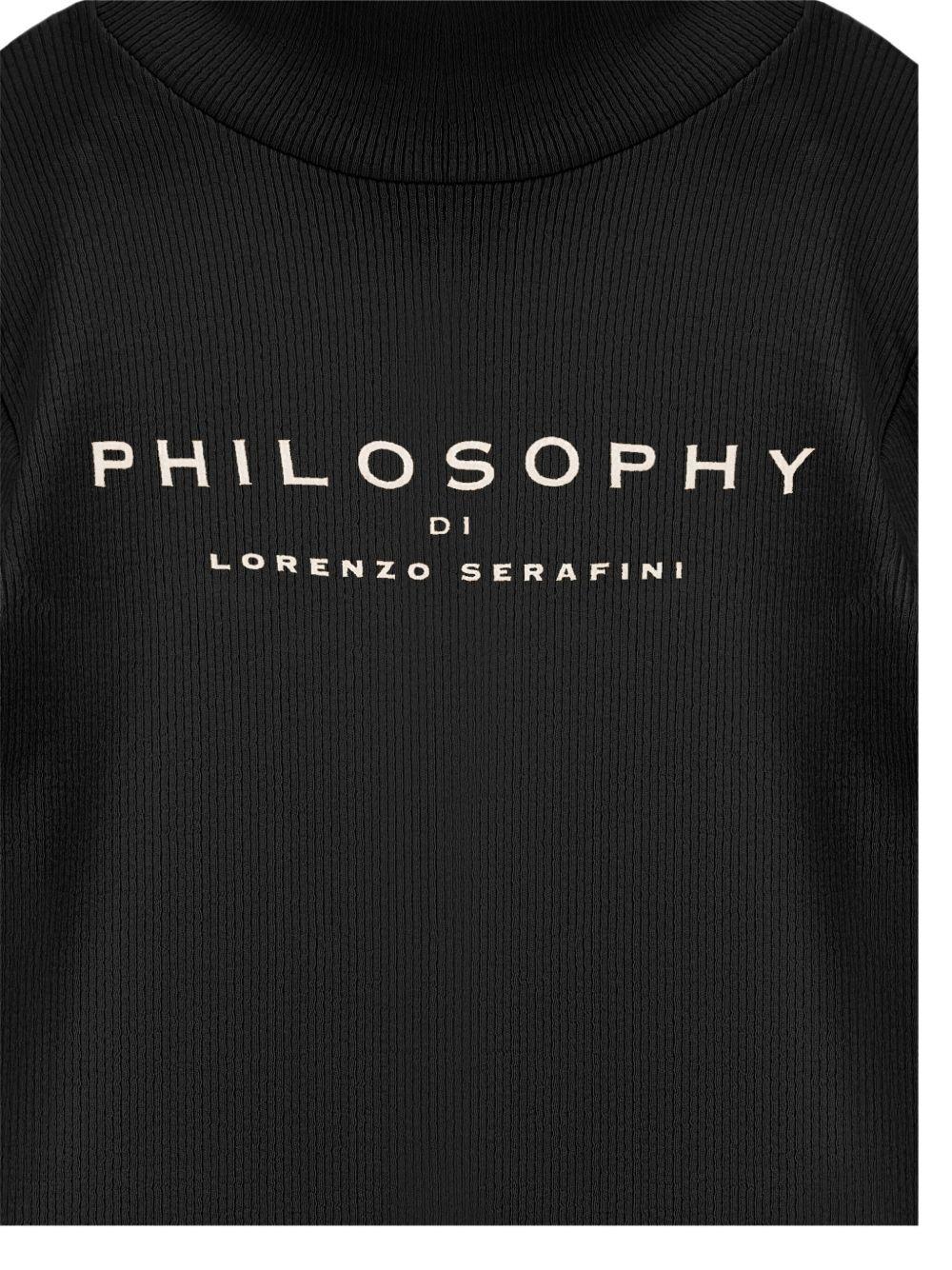 T-shirt per bambina Philosophy Di Lorenzo Serafini Kids nera con stampa logo I1F619 6212 P050 PHILOSOPHY