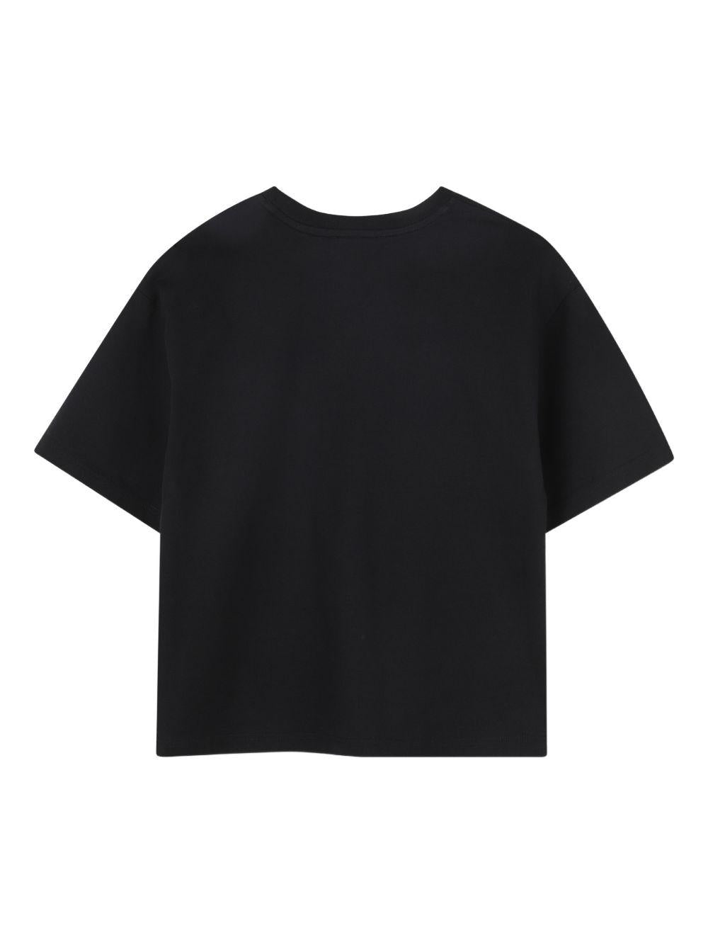 T-shirt per bambino The Marc Jacobs Kids nera con logo sul davanti W60755 09B THE MARC JACOBS KIDS