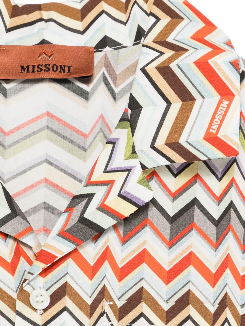 Camicia per bambino Missoni Kids beige chiaro con colletto stile campeggio MY5P31 P0606 997 MISSONI KIDS