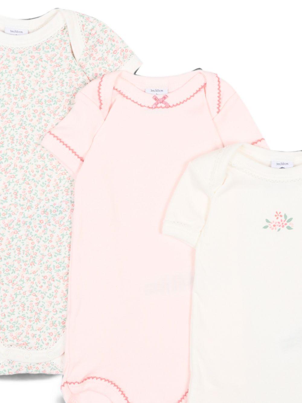 Set di tre body per neonata Petit Bateau multicolore con stampa floreale A0GYK 00 PETIT BATEAU KIDS