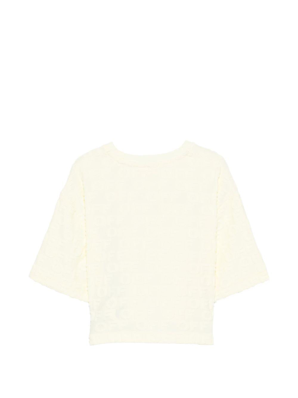 T-shirt per bambina Off-Whit Kids gialla amaniche corte 44GAA019S26J003 740 OFF WHITE KIDS