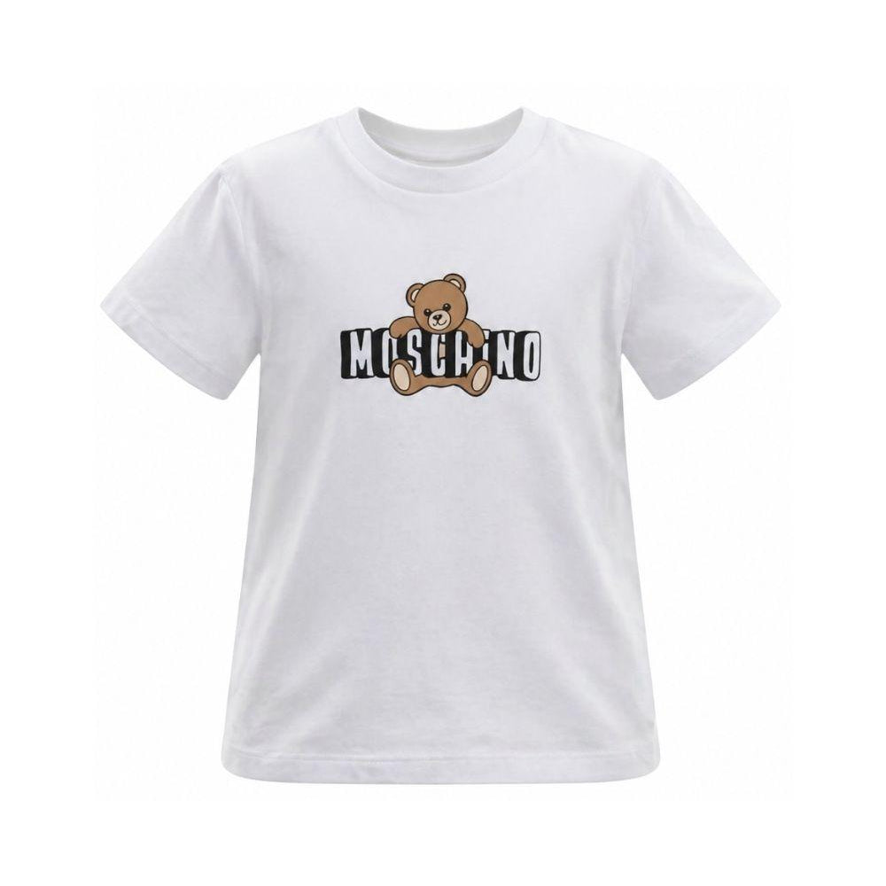 T-shirt da bambino Moschino Kids bianca con stampa orsetto HZM058LAA03 10101 MOSCHINO KIDS