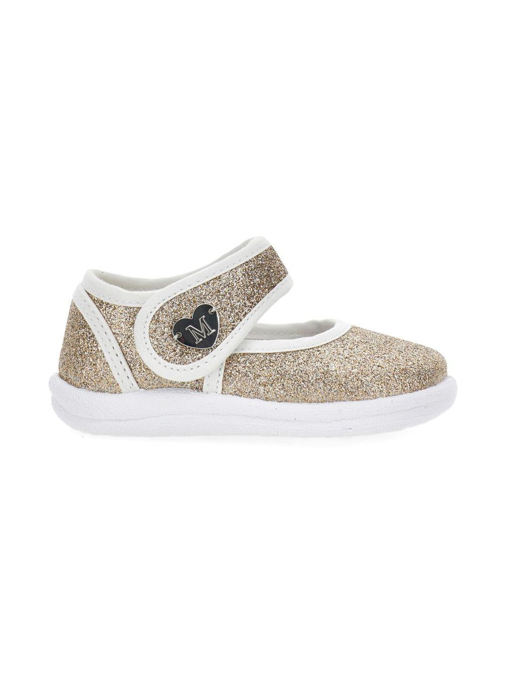 Ballerine per bambina Monnalisa color oro con cinturino a strappo 83G005 7714 G073 MONNALISA