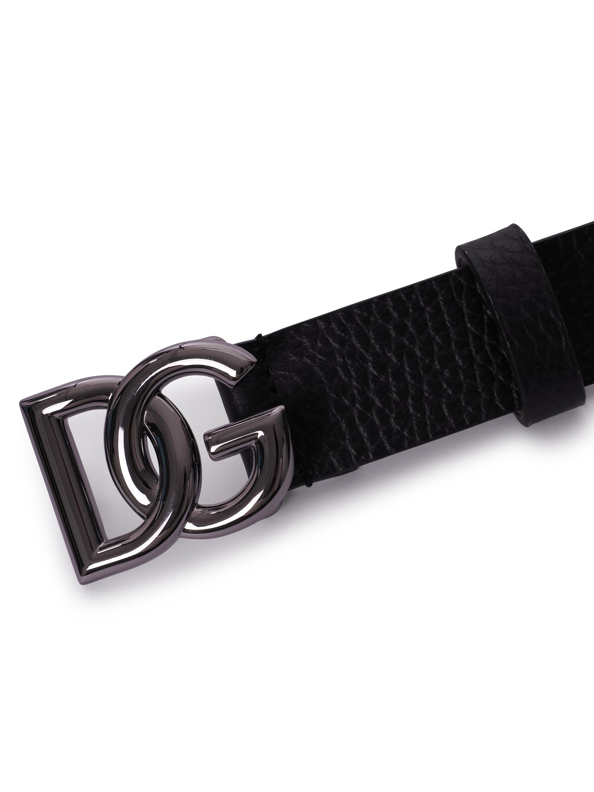 Cintura per bambino Dolce & Gabbana Kids nera con fibbia con logo EC0083 AI218 80999 DOLCE & GABBANA KIDS