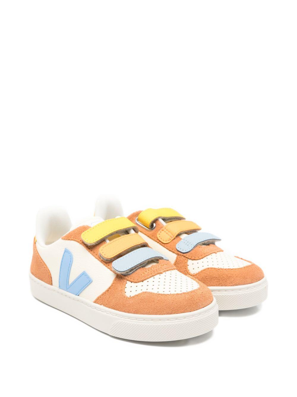 Sneakers V-10 per bambini Veja Kids multicolore con design traforato CV0521500 V-10 CASHEW AQUA UMBER VEJA KIDS