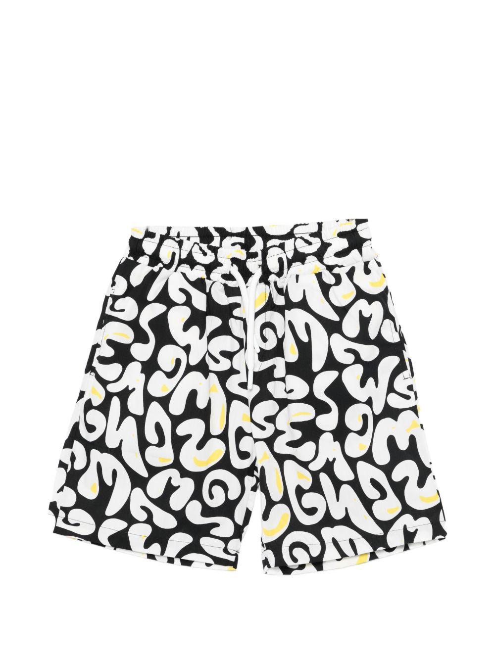 Shorts per bambino MSGM Kids multicolore con stampa logo all-over S6MSJBBE253 110 MSGM KIDS
