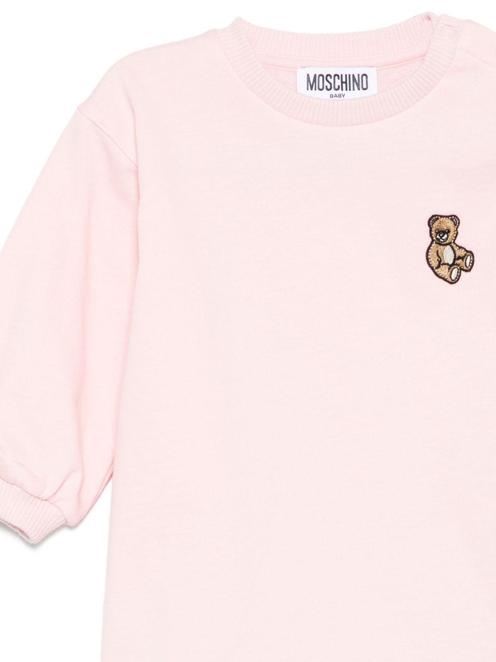 Abito per neonata Moschino Kids rosa con maniche a sbuffo MAV0BNLCA40 50209 MOSCHINO KIDS