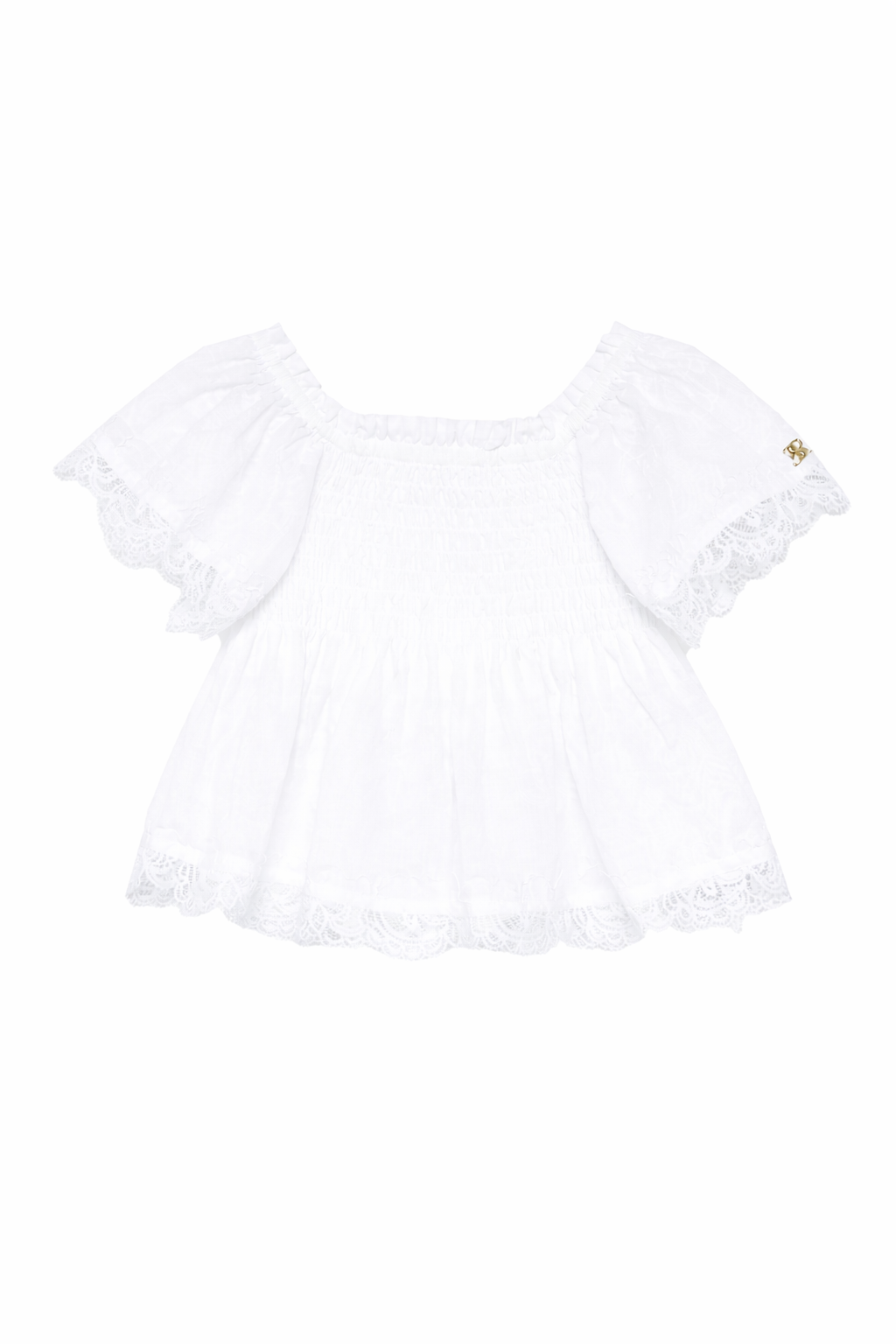 Camicia per bambina Ermanno Scervino Junior bianca con dettagli in pizzo Z1G301 7942 0099 ERMANNO SCERVINO JUNIOR